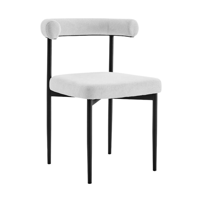 Set of 2 Upholstered Open Back Dining Chairs with Metal Legs - 20.50” x 23.50” x 30.50”