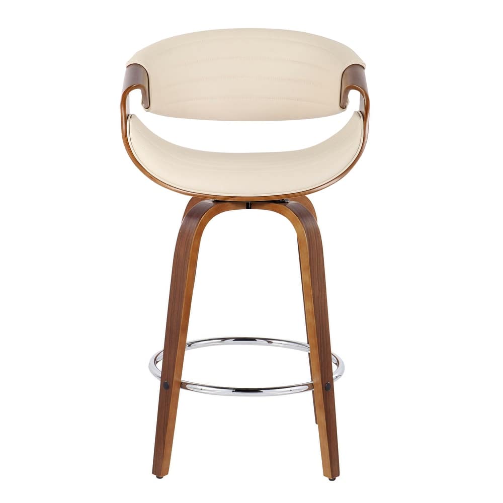 Carson Carrington Kanteborg 26" Fixed-Height Counter Stool with Bent Wood Legs & Round Footrest (Set of 2)