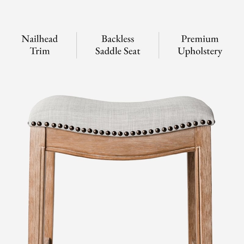 Maven Lane 31" Adrien Saddle Kitchen Bar Height Stool - N/A