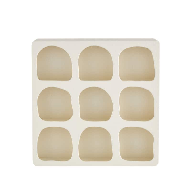 Wood Geometric 9 Shelf Room Wall Shelf - Cream or Black - Roche River Decor