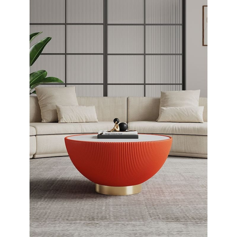 Manhattan Comfort Modern Anderson Upholstered Coffee Table - Orange