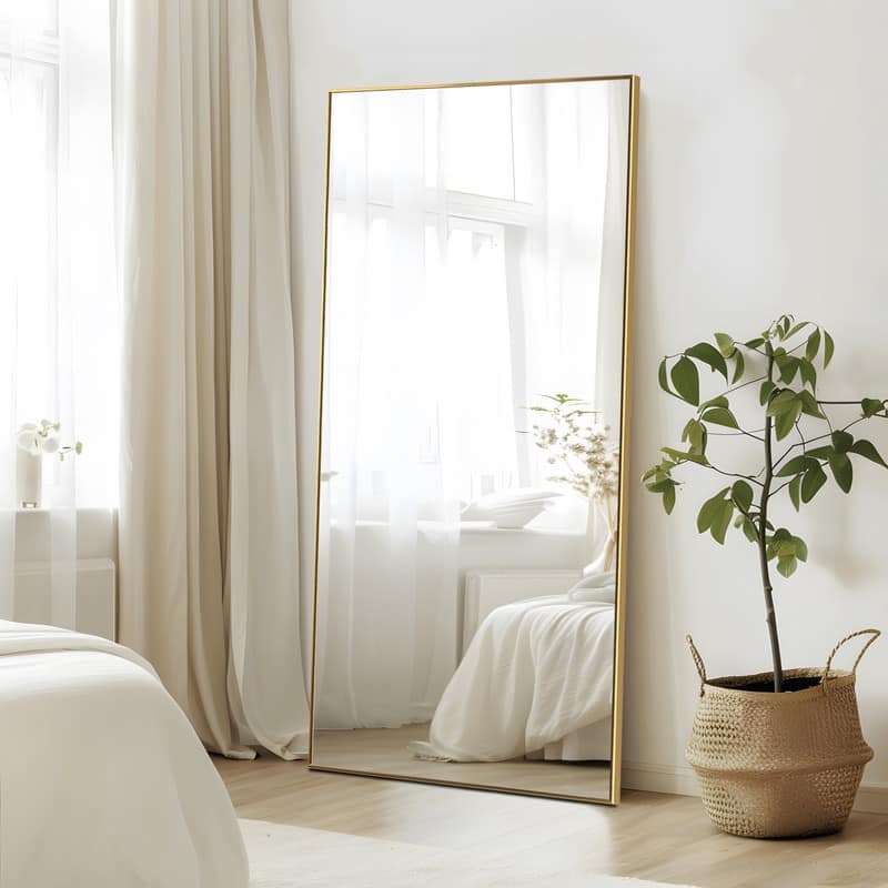 Full Length Free Standing Body Mirror Metal Framed Wall Mirror Large Floor Mirror