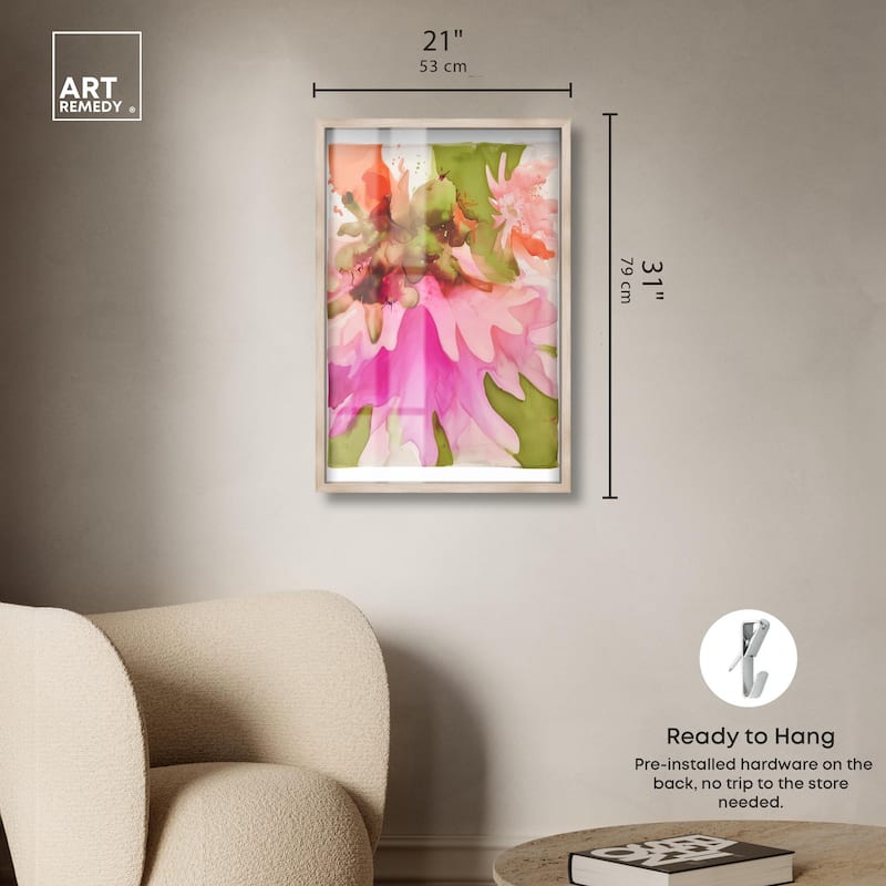 Vibrant Fluidity Floral I Shadowbox by Art Remedy