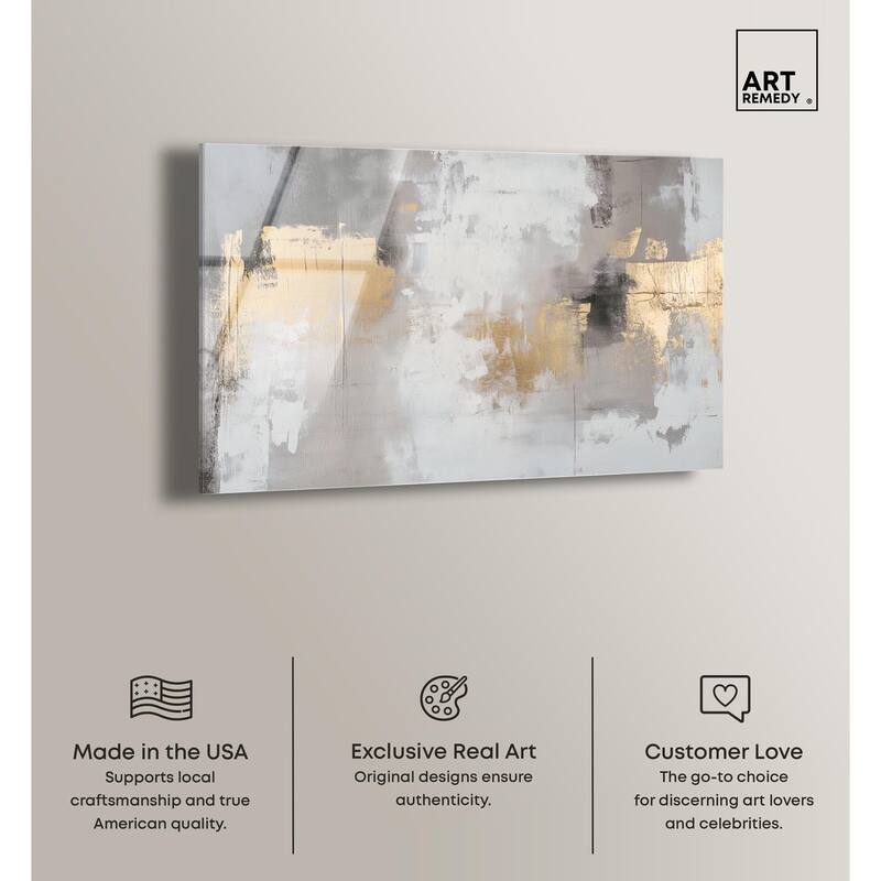 Gilded Gray I Acrylic by Art Remedy, Ready to Hang