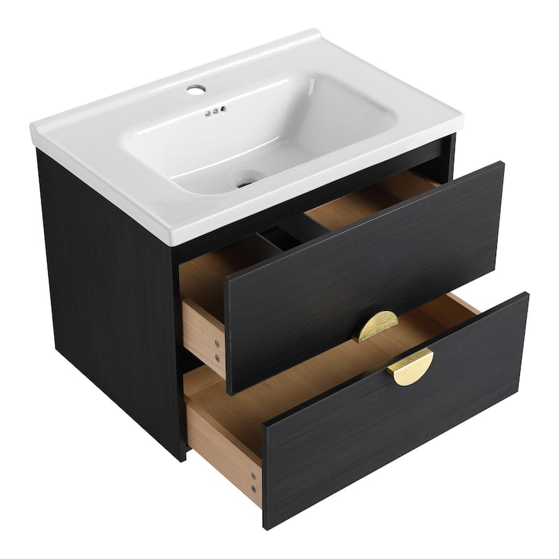 Bathroom Vanity With Sink In 24/28/30/60 Inch, Floating Bathroom Vanity With Soft Close Drawer