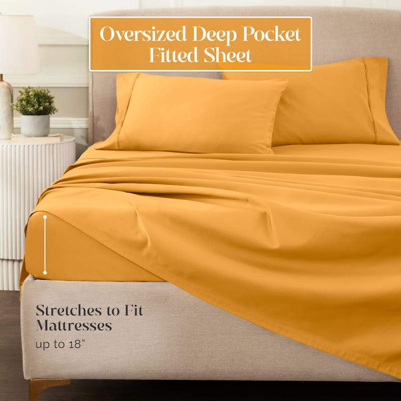 Blue Nile Mills 1200 Thread Count Egyptian Cotton Deep Pocket Sheet Set