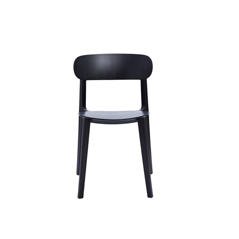 HomeRoots Set of Four Black Heavy Duty Plastic Dining Side Chairs - 20.46 in. x 30.50 in. x 18.89 in.