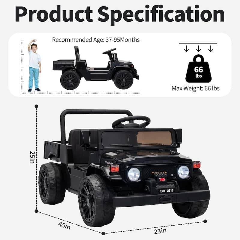 12V Licensed Toyota Electric Car Toy Ride on Truck for Best Kids Gift