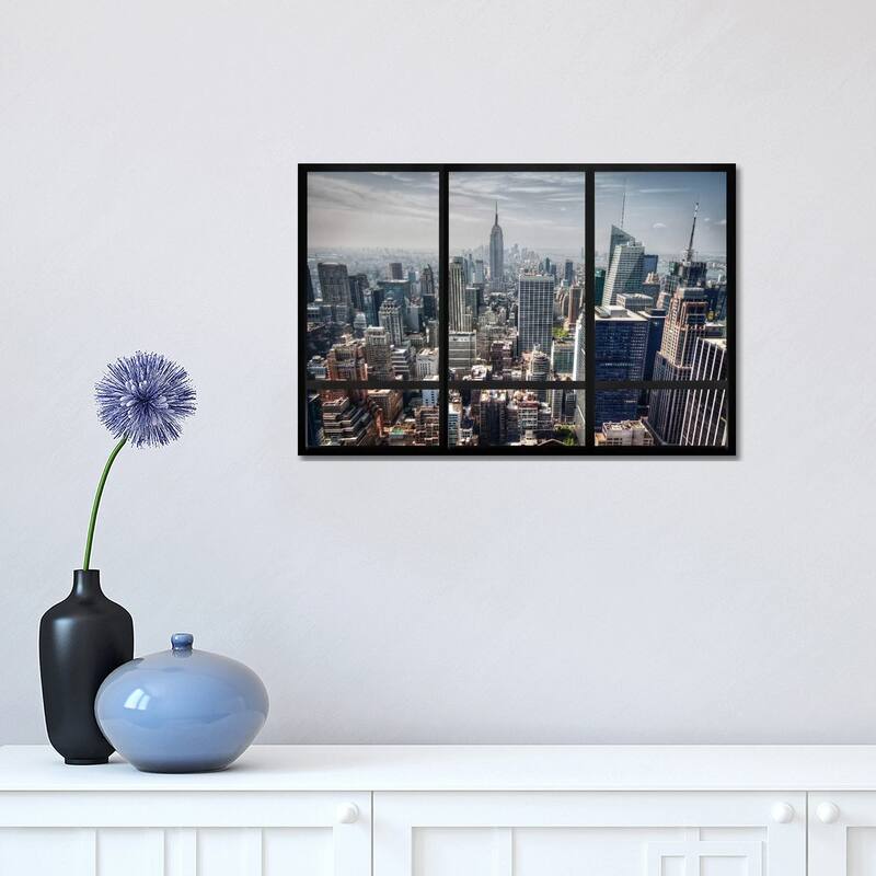iCanvas "New York City Skyline Window View" by Unknown Artist Canvas Print - 12x18x1.5