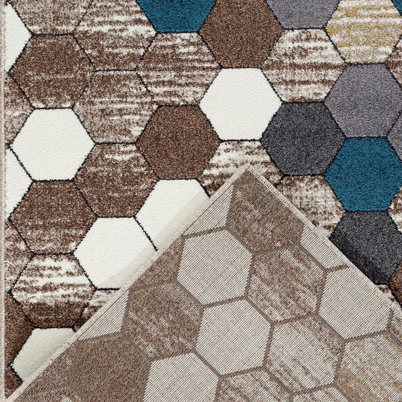 Luxe Weavers Modern Geometric Area Rug, Stain-Resistant Carpet - 5' x 7'