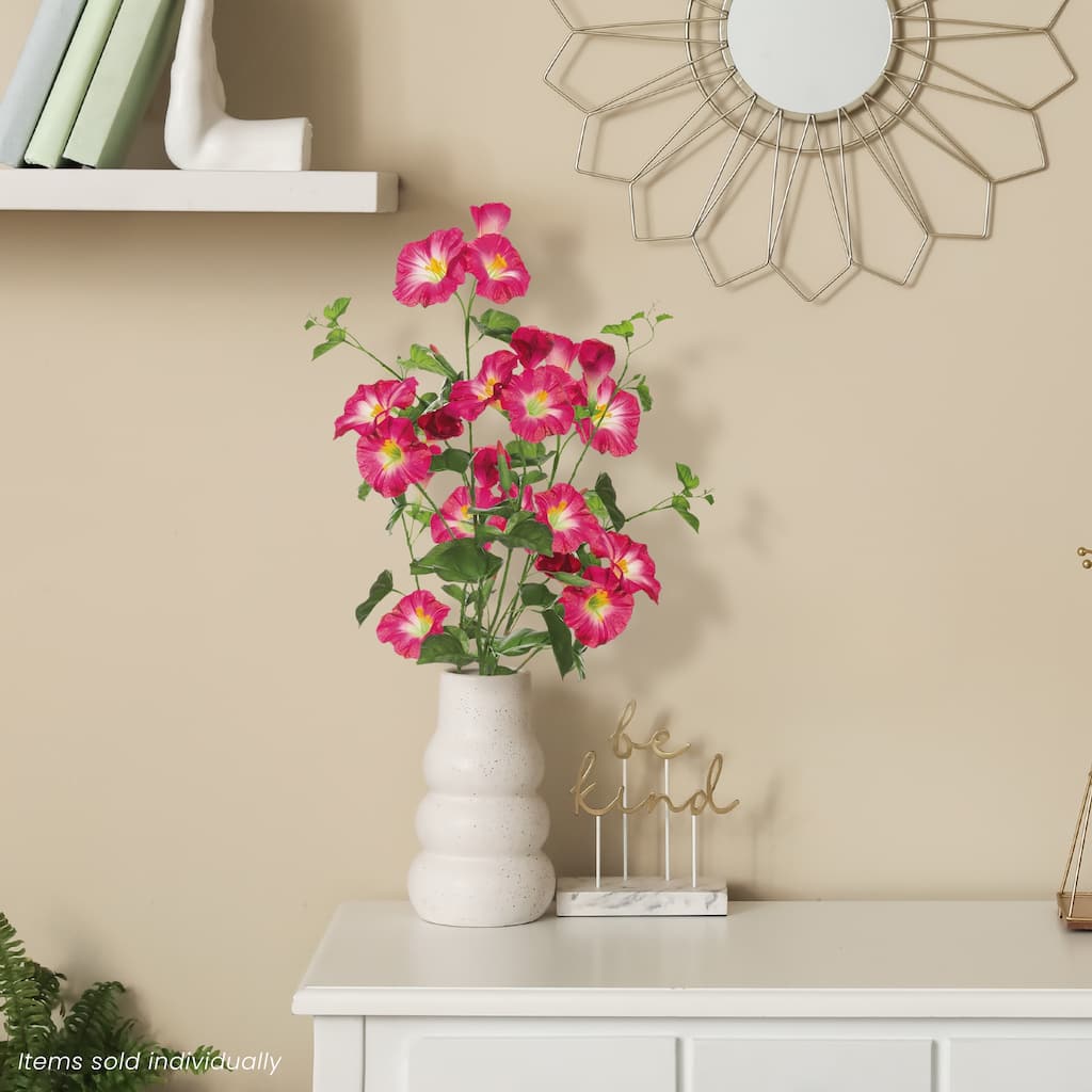 Morning Glory Artificial Floral Spray - 31" - Pink