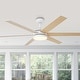 preview thumbnail 1 of 17, 60-in White Wooden Reversible Remote Large Coastal Ceiling Fan with Light