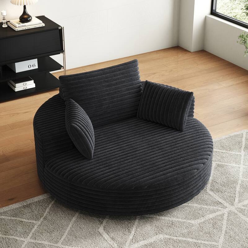 Comfortable Corduroy Foam Swivel Chair for Various Rooms, Enhancing Relaxation