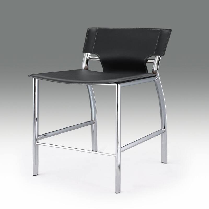 Set of 2 25 Inch Faux Leather Metal Counter Height Bar Chairs - 17” x 17” x 36”