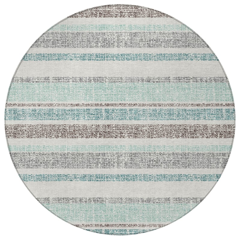 HomeRoots Striped Transitional Rectangle Outdoor Rug