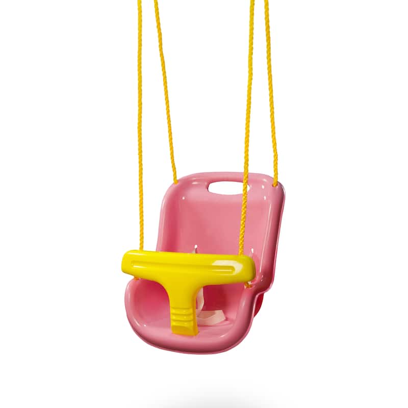 Swing-N-Slide High-Back Infant Swing with Rope and Seatbelt - Pink
