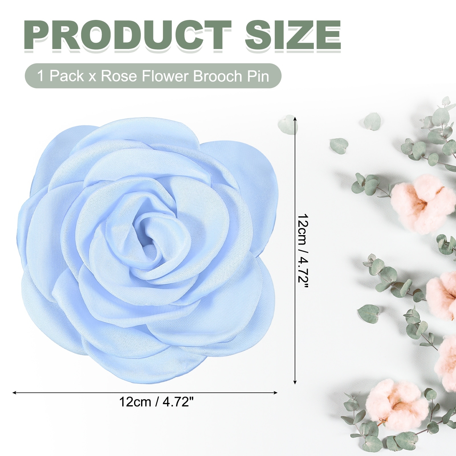 Flowers Hair Clips, Satin Camellia Flower Brooch Pin, Floral Brooch Hairpin - Fitting (Women/Wedding/Party) - 3.54 inch