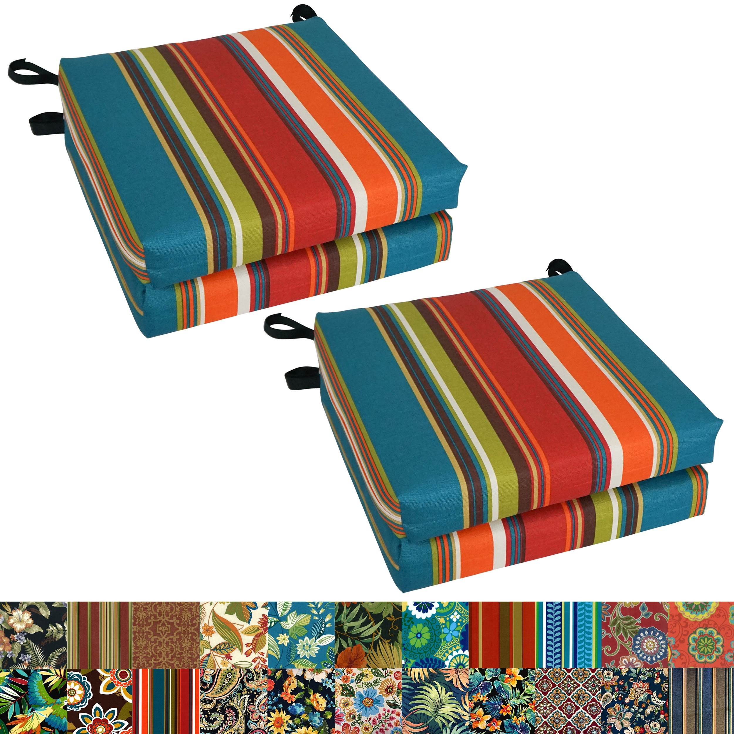 16-inch Indoor/Outdoor Chair Cushions (Set of 4) - 16 x 16