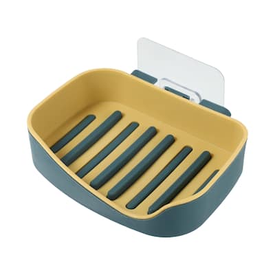 Soap Dish Keep Soap Dry Home Drill Free Soap Holder Plastic 13x9.2cm