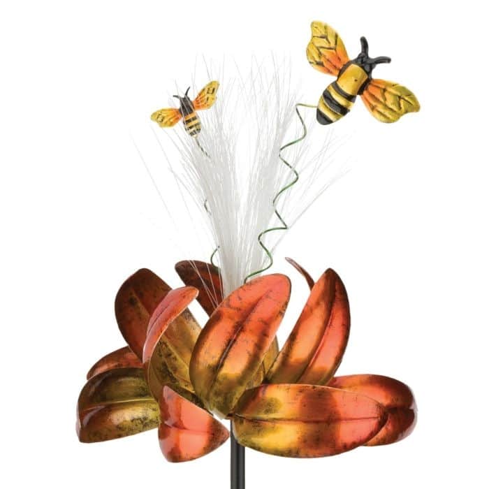 Sparkle Solar Spinner Stake - Bee