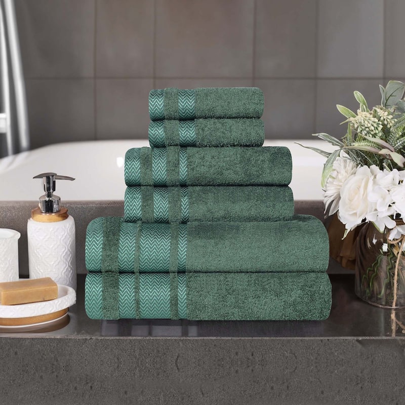 Superior Hays Cotton Medium Weight 6 Piece Bathroom Towel Set