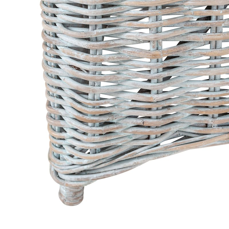 Natural Rattan Handwoven Wicker Armchair With Cushion by East at Main