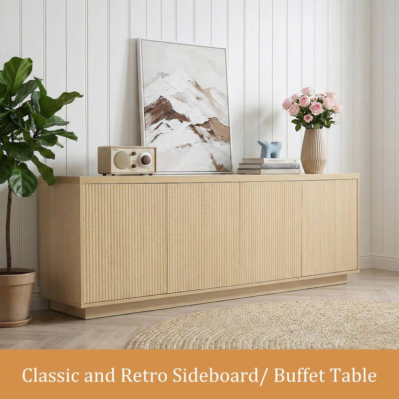 Mid-Century Modern 4-Door Storage Sideboard Cabinet