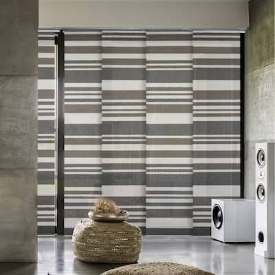 GoDear Design Natural Woven Adjustable Sliding Panel, Vertical Blinds, Barcode Series, 45.8"- 86" W x 96" L