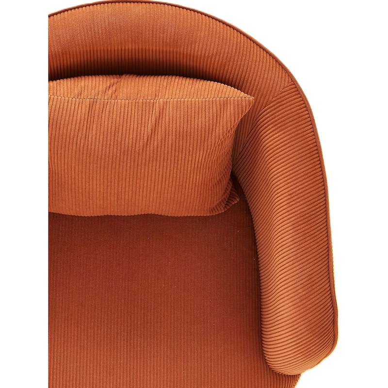 Modern Channel Corduroy Velvet Accent Chair with Black Metal Legs Luxurious Design and Comfortable Seating Ideal