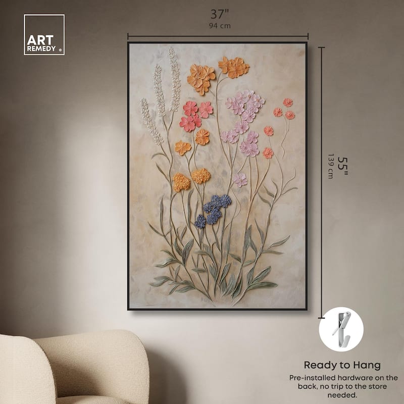 Sculpted Flora Frieze III Canvas by Art Remedy