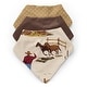 preview thumbnail 1 of 4, Sweet Jojo Designs Western Cowboy Fabric Bandana Baby Bibs 3 Pack Set Red Blue Chocolate Brown White Wild West Southern Horse