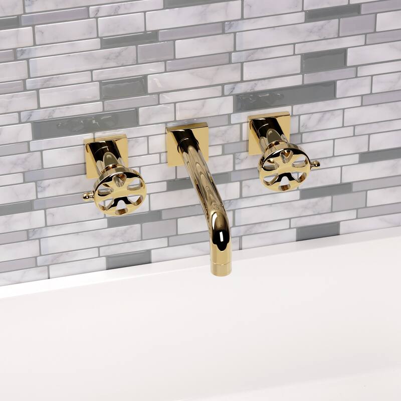 Belknap Two-Handle 3-Hole Wall Mount Bathroom Faucet in Polished Nickel