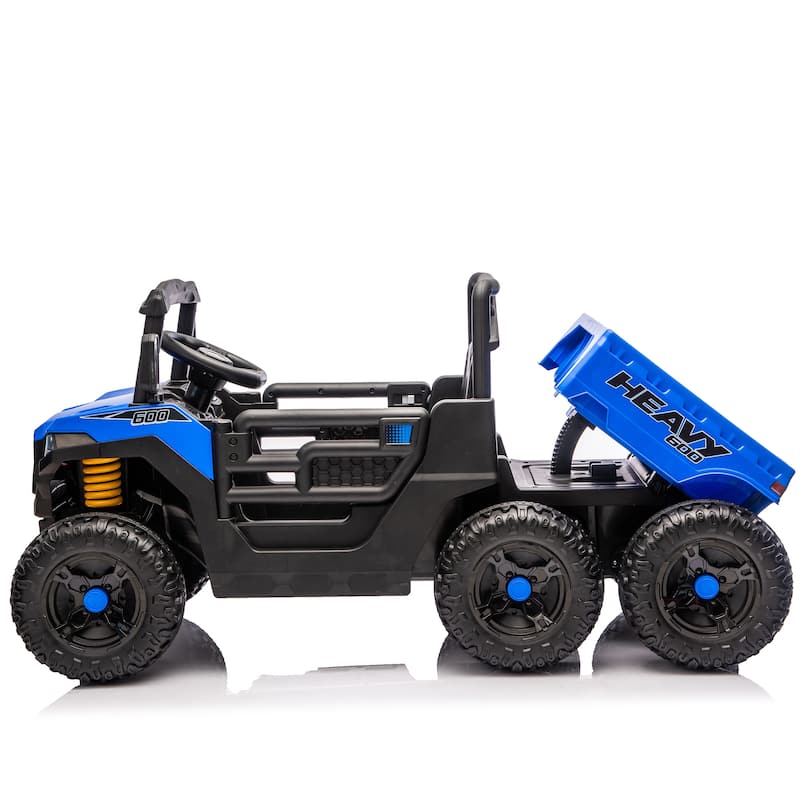 24V 400W Kids Ride On Six-wheel Electric Dump Truck W/ PC 2.4G, 4WD Super Performance, Six-wheel Suspension, Bluetooth