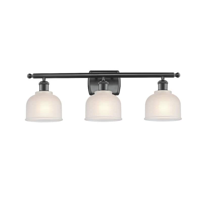 Innovations Lighting Dayton 3 Light 26" Wide Bathroom Vanity Light - Matte Black / White