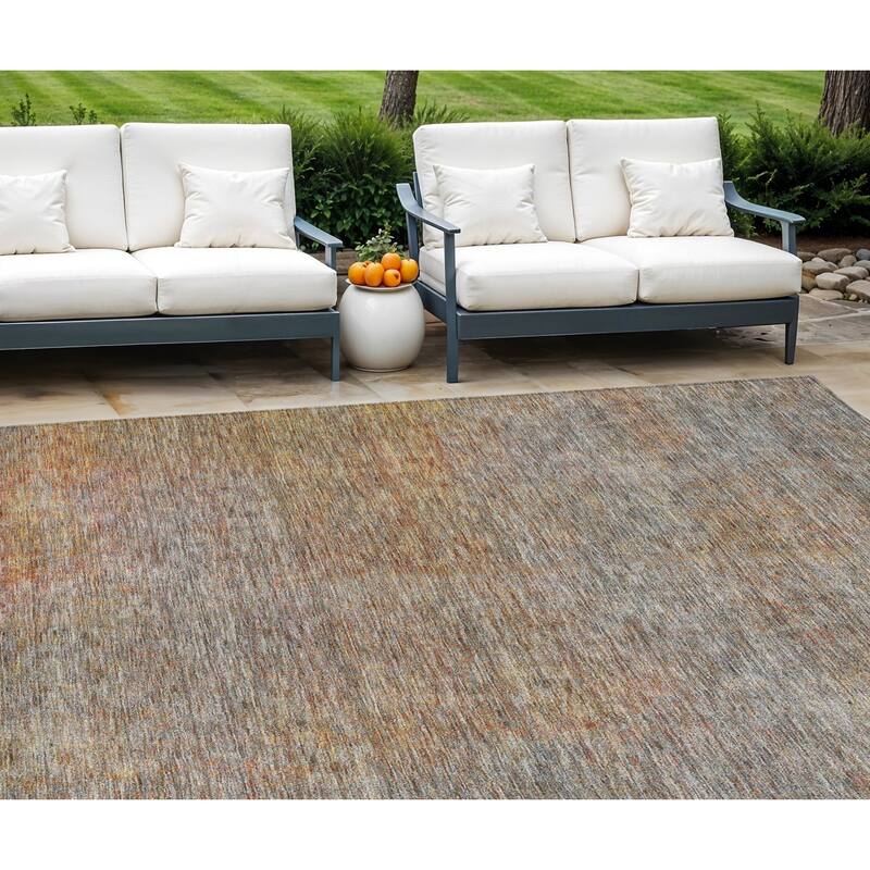 HomeRoots Abstract Transitional Rectangle Outdoor Rug - 10' X 14'