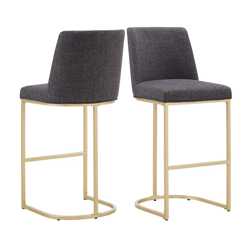 Beardsley Bar and Counter Stool (Set of 2) by iNSPIRE Q Modern - Black - Bar Height
