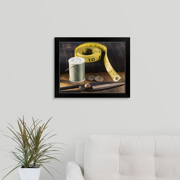"Sewing items" Black Framed Print