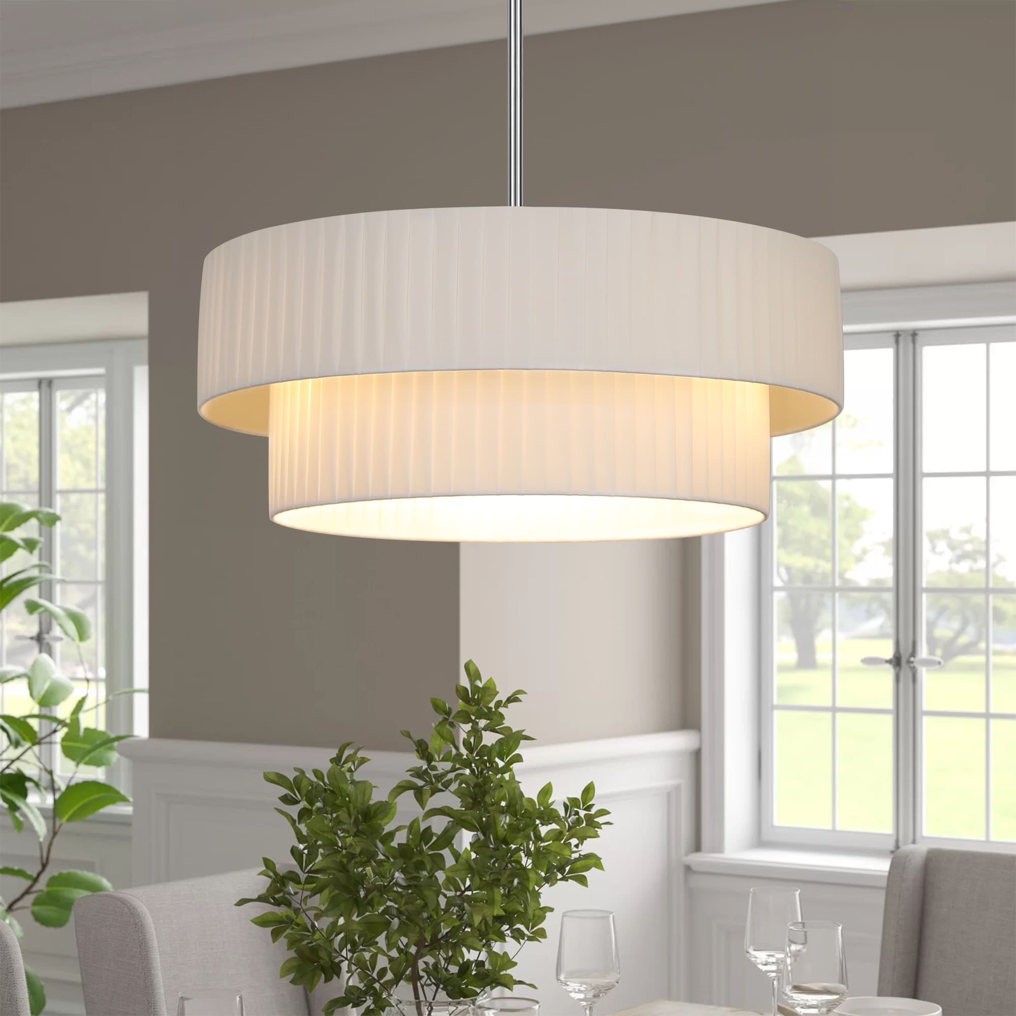 Drum shade shop chandelier
