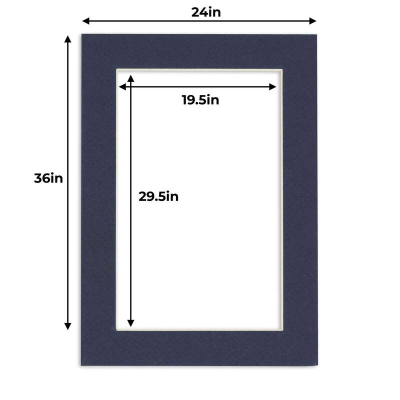 20x30 Mat for 24x36 Frame - Precut Mat Board Acid-Free Navy 20x30 Photo Matte Made to Fit a 24x36 Picture Frame
