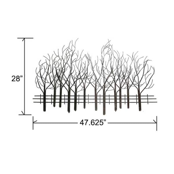 Black Metal Field of Trees Wall Decor