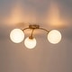 preview thumbnail 11 of 20, 6-Light Brass Semi-Flush Mount Ceiling Light with Opal Glass Shades - 24.2-in W x 9.05-in H