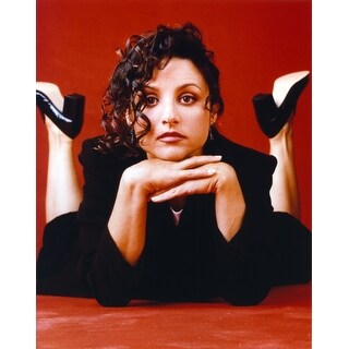 Julia Louis Dreyfus Red Background Portrait Photo Print - Bed Bath