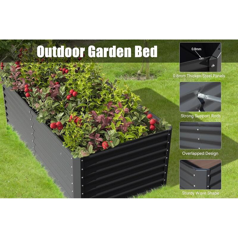 Heavy-Duty Outdoor Garden Planter Box for Vegetables with Safety Edge