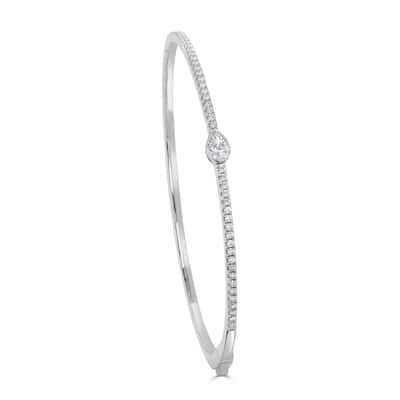 Joelle Collection Diamond Bangle Pear Shape 0.50ct. 14K Gold - White