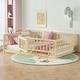 preview thumbnail 92 of 102, Montessori Floor Bed with Fence Guardrail and Removable Door Toddler Floor Wood Bed Frame for Kids Boys Girls Children's Room Natural - Full