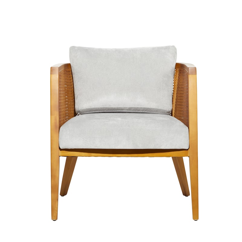 Wood Accent Chair with Cushions - Brown - Roche River Decor - 28"W x 27"L x 27"H