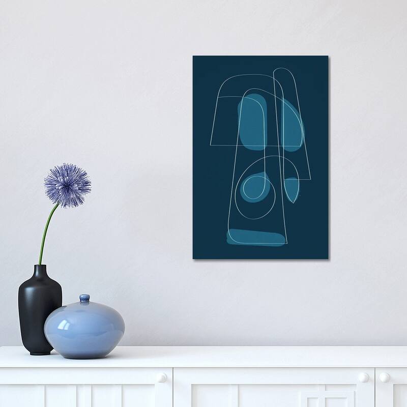 iCanvas "Navy Blue Abstract I" by EmcDesignLab Canvas Print - 18x12x1.5