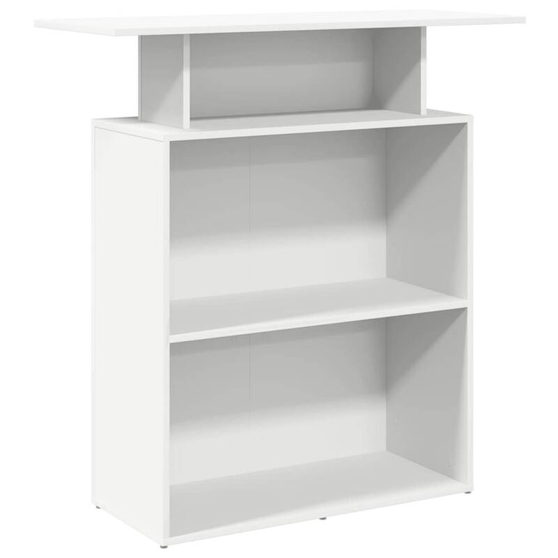 vidaXL Reception Desk White Engineered Wood Medium Reception Desk