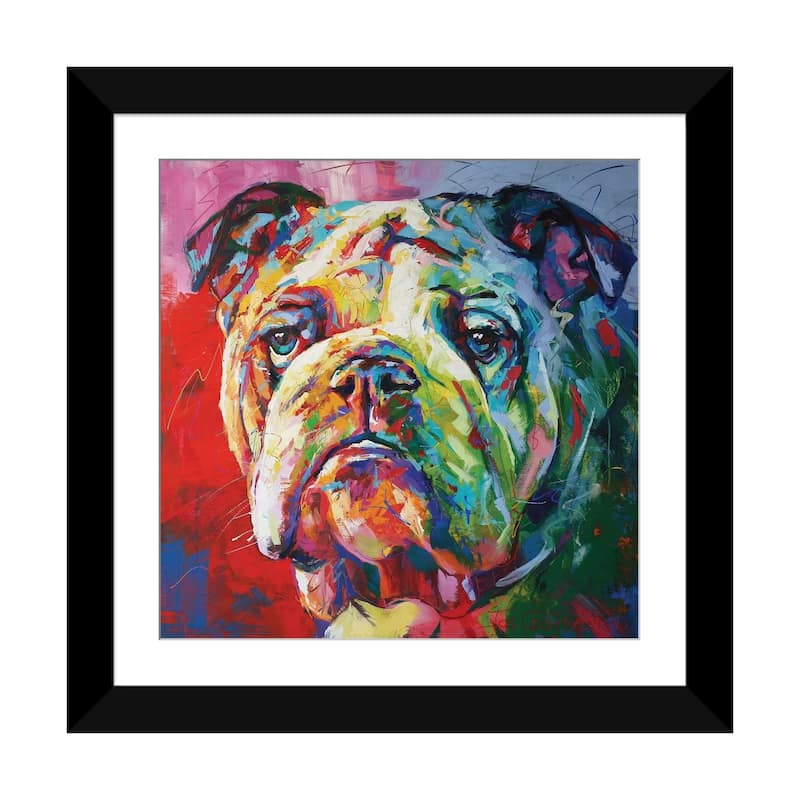 iCanvas "Bulldog" by Jos Coufreur - Black - 24x24x1