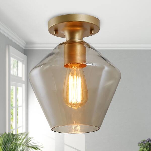 Shop Glam Golden Semi Flush Mount Ceiling Lighting For Kitchen